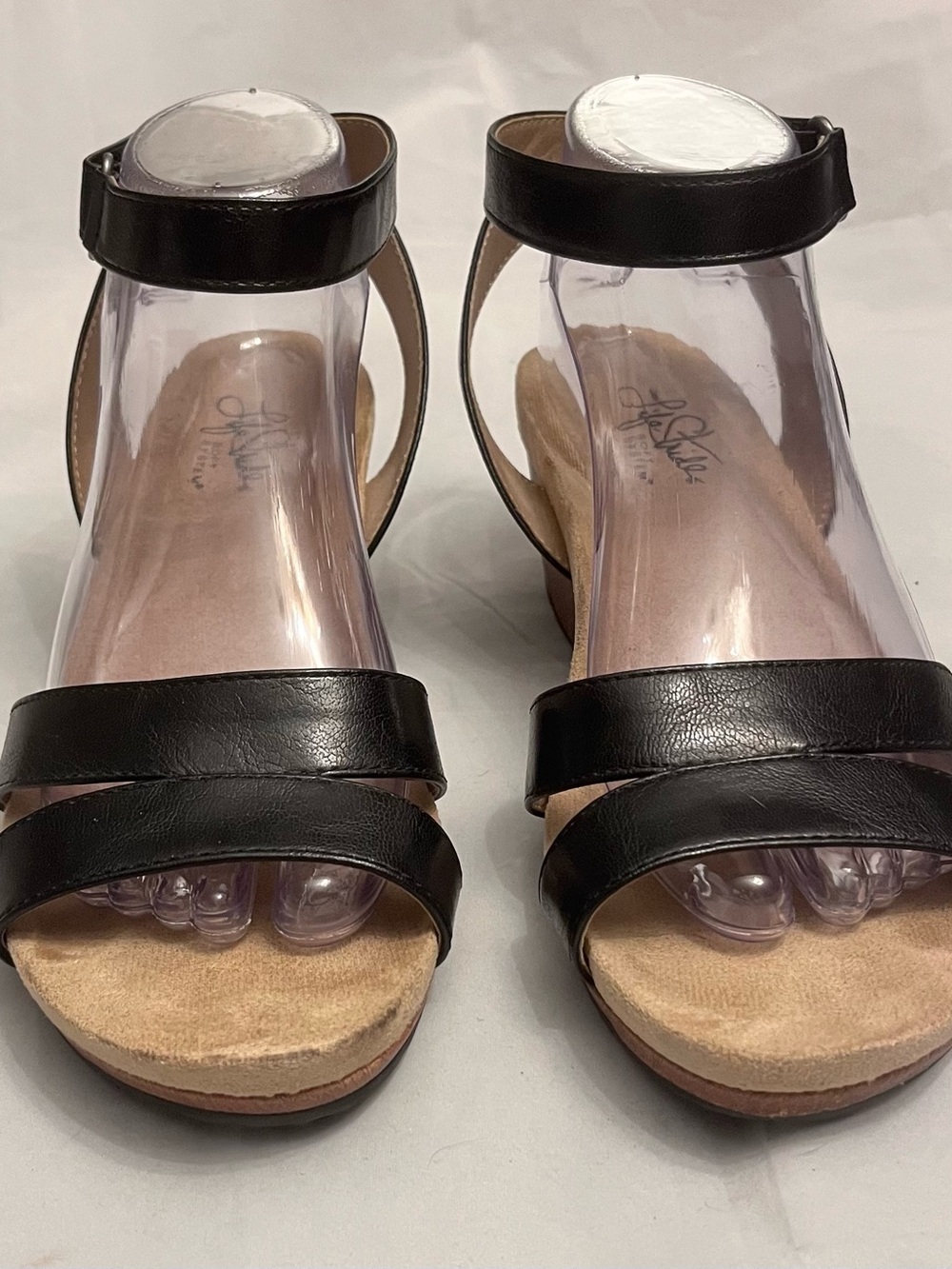 Life Stride Classic Black Wedge Sandals 8.5 - Picture 2 of 6